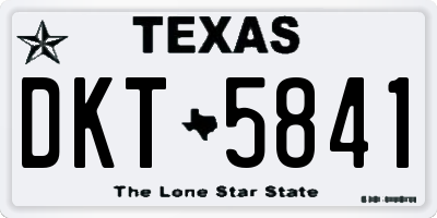 TX license plate DKT5841