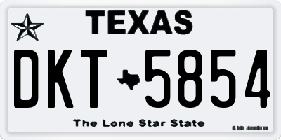 TX license plate DKT5854