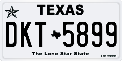 TX license plate DKT5899