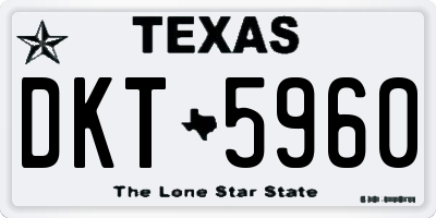 TX license plate DKT5960