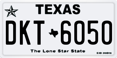 TX license plate DKT6050