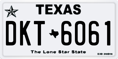 TX license plate DKT6061