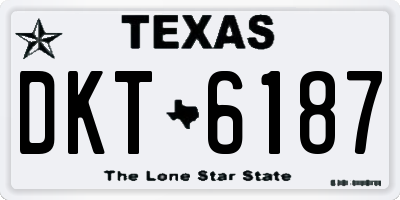 TX license plate DKT6187