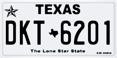 TX license plate DKT6201