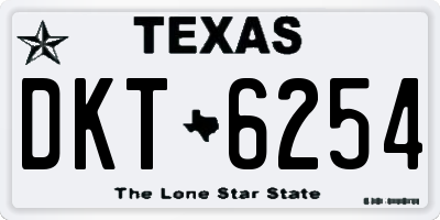 TX license plate DKT6254