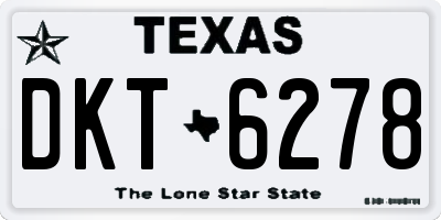 TX license plate DKT6278