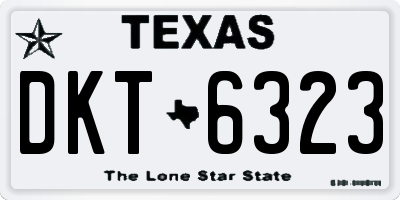 TX license plate DKT6323