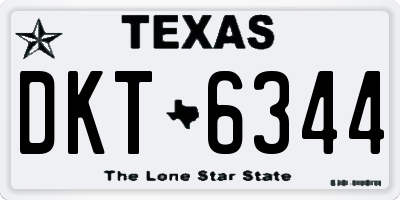 TX license plate DKT6344