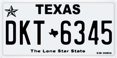 TX license plate DKT6345