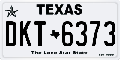 TX license plate DKT6373