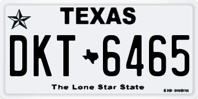 TX license plate DKT6465