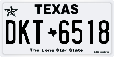 TX license plate DKT6518