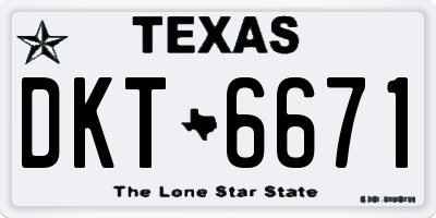 TX license plate DKT6671