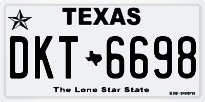 TX license plate DKT6698