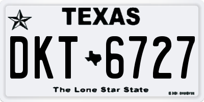 TX license plate DKT6727