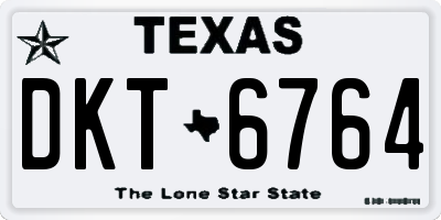 TX license plate DKT6764