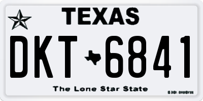 TX license plate DKT6841