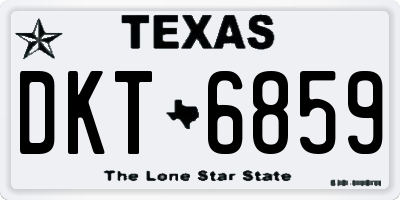 TX license plate DKT6859