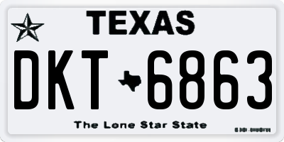 TX license plate DKT6863