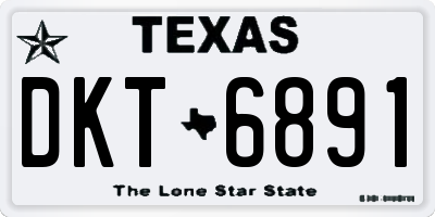 TX license plate DKT6891