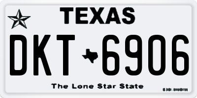 TX license plate DKT6906