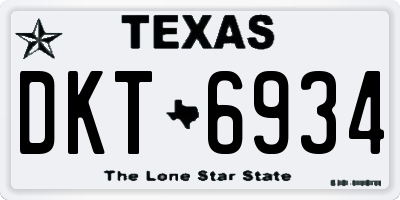 TX license plate DKT6934