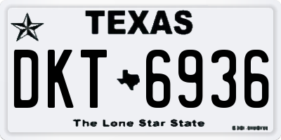 TX license plate DKT6936