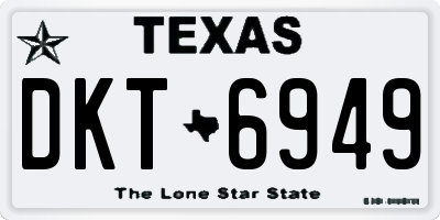 TX license plate DKT6949