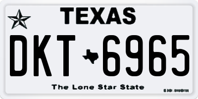 TX license plate DKT6965