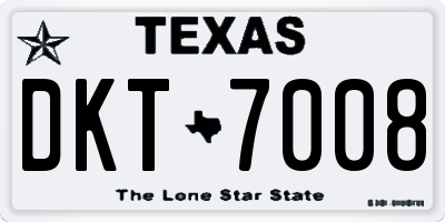 TX license plate DKT7008
