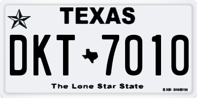 TX license plate DKT7010