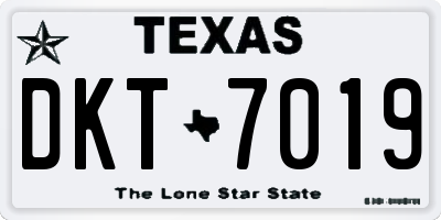 TX license plate DKT7019