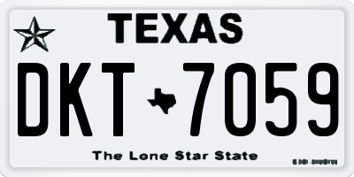 TX license plate DKT7059