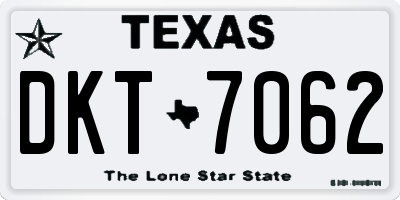 TX license plate DKT7062