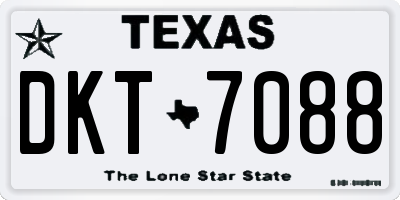 TX license plate DKT7088