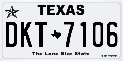 TX license plate DKT7106