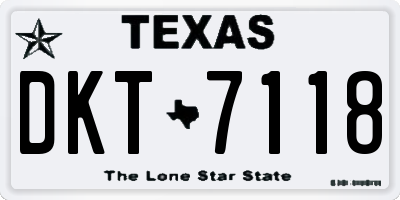 TX license plate DKT7118
