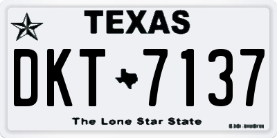 TX license plate DKT7137