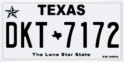 TX license plate DKT7172