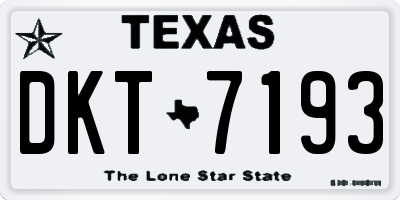 TX license plate DKT7193