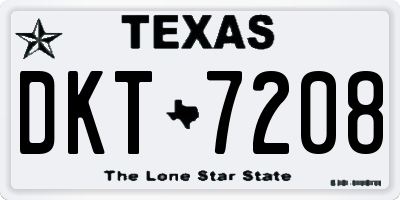 TX license plate DKT7208