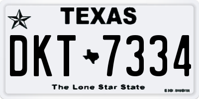 TX license plate DKT7334