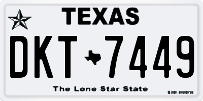 TX license plate DKT7449