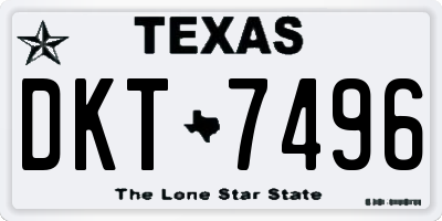 TX license plate DKT7496