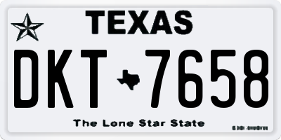 TX license plate DKT7658