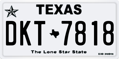 TX license plate DKT7818