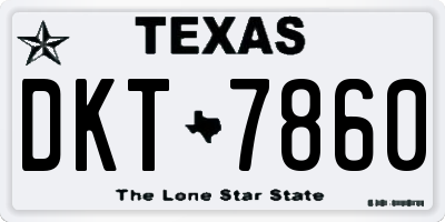 TX license plate DKT7860