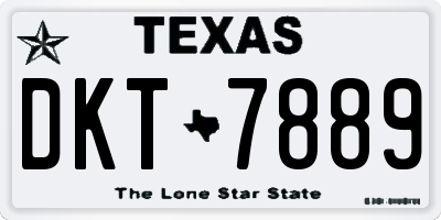 TX license plate DKT7889