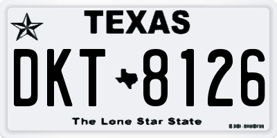 TX license plate DKT8126