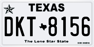 TX license plate DKT8156